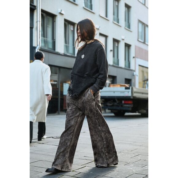 ZARA PLUSH WASHED EFFECT PANTS - Picture 3 of 5